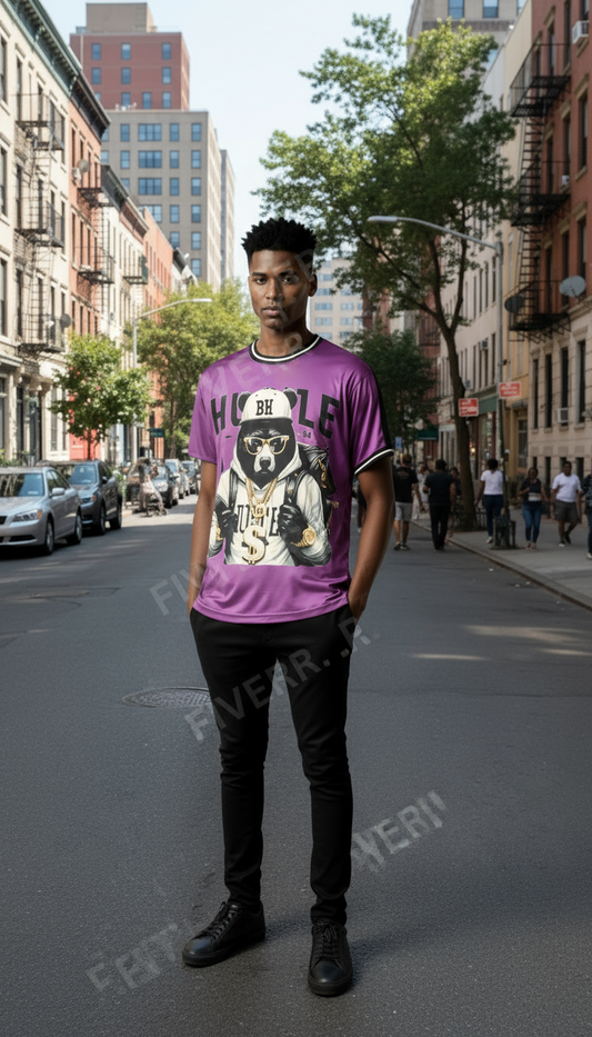 Purple Hustle Bear Shirt