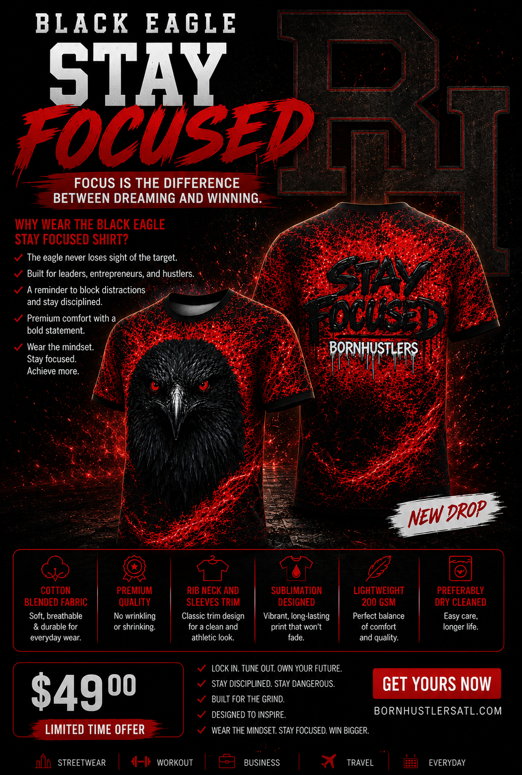 Black Eagle Stay Focused shirt