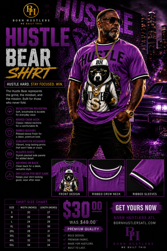 Purple Hustle Bear Shirt