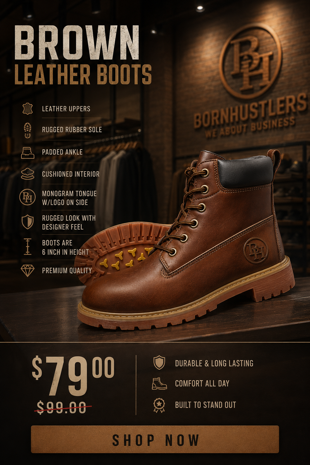 Brown Leather Boots
