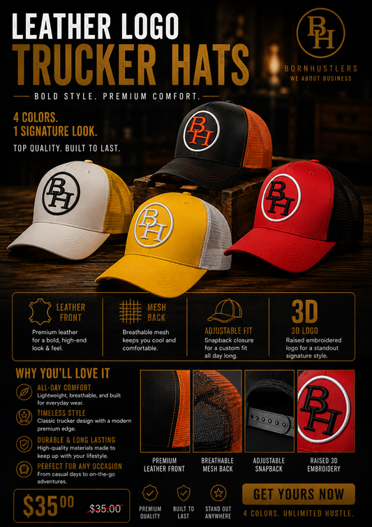 Leather Logo Trucker Hats