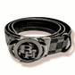 Logo checkered  click leather belts